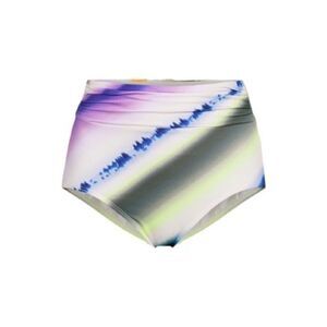 Land's End bikini swim bottom highwaist full cover egret white ombré stripes Var